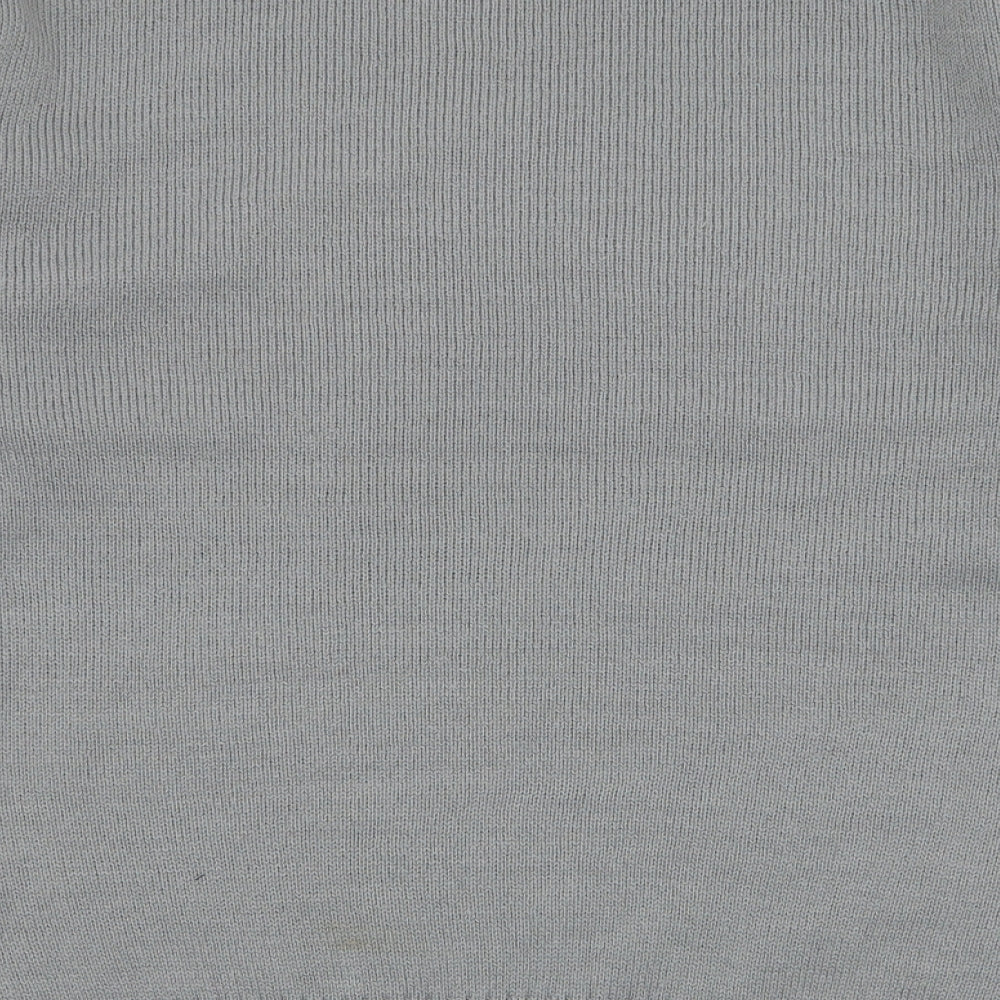 D&H Mens Grey Round Neck  Acrylic Pullover Jumper Size XL