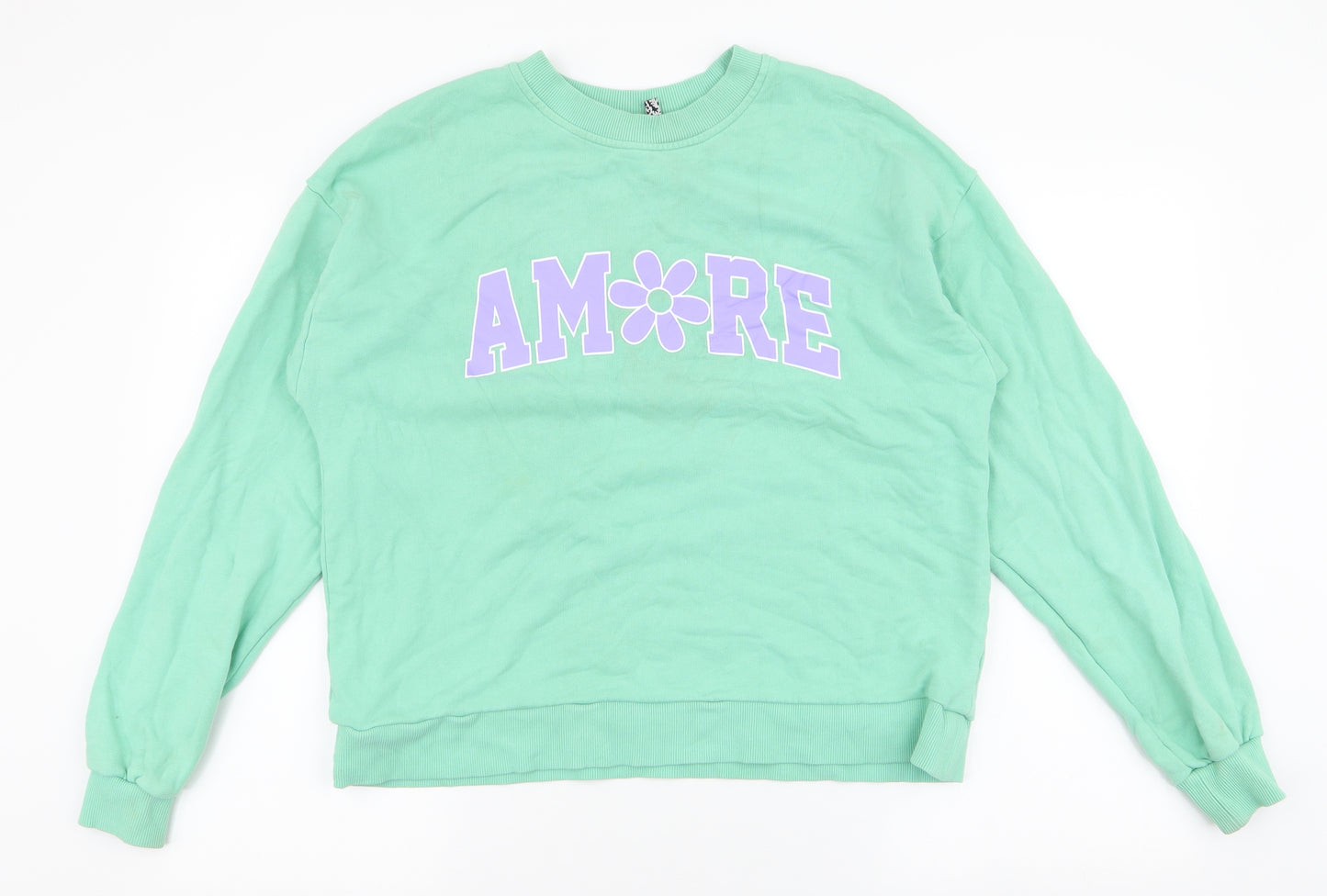 ASOS Womens Green  100% Cotton Pullover Sweatshirt Size 8  Pullover - Amore