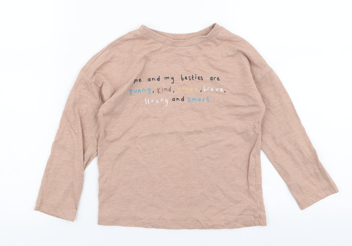 George Boys Beige  Polyester Jersey T-Shirt Size 2-3 Years Round Neck Pullover - Friends