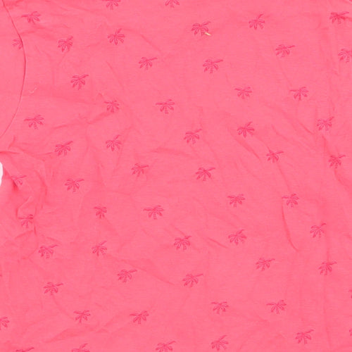 Primark Boys Pink  Polyester Jersey T-Shirt Size 2-3 Years Round Neck Pullover - Palm Trees