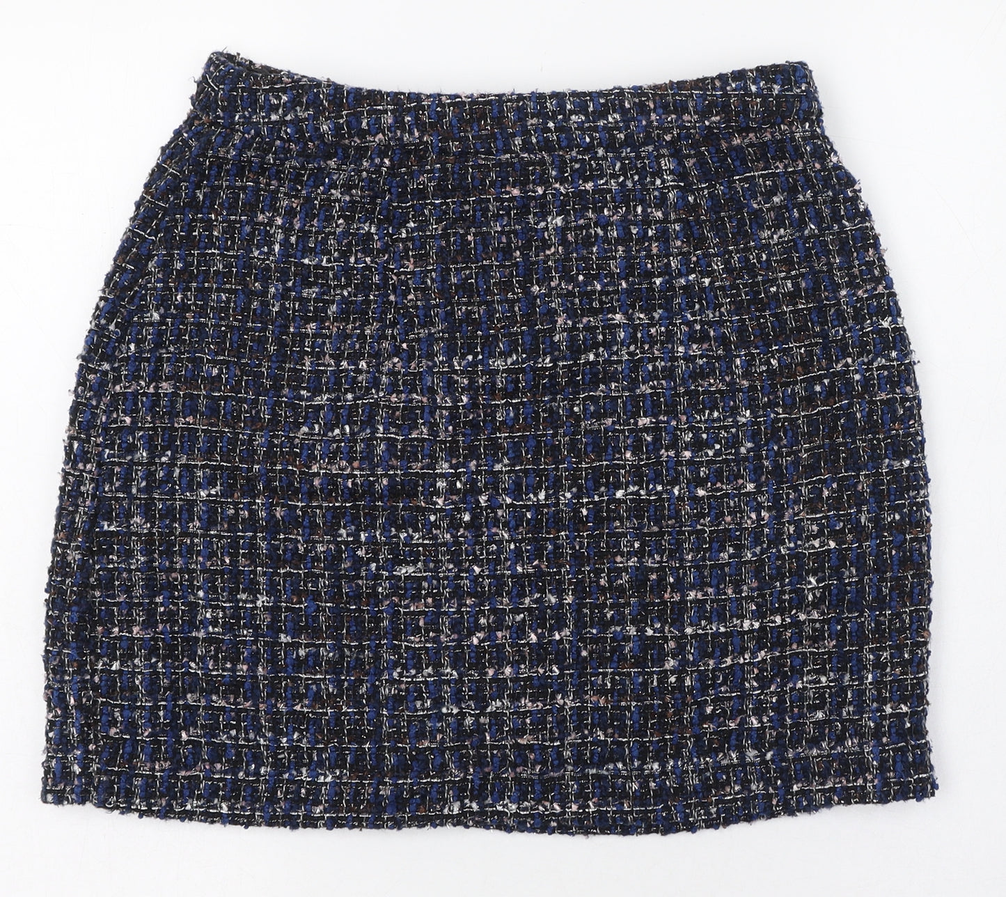 New Look Womens Blue  Polyester Straight & Pencil Skirt Size 8   Zip