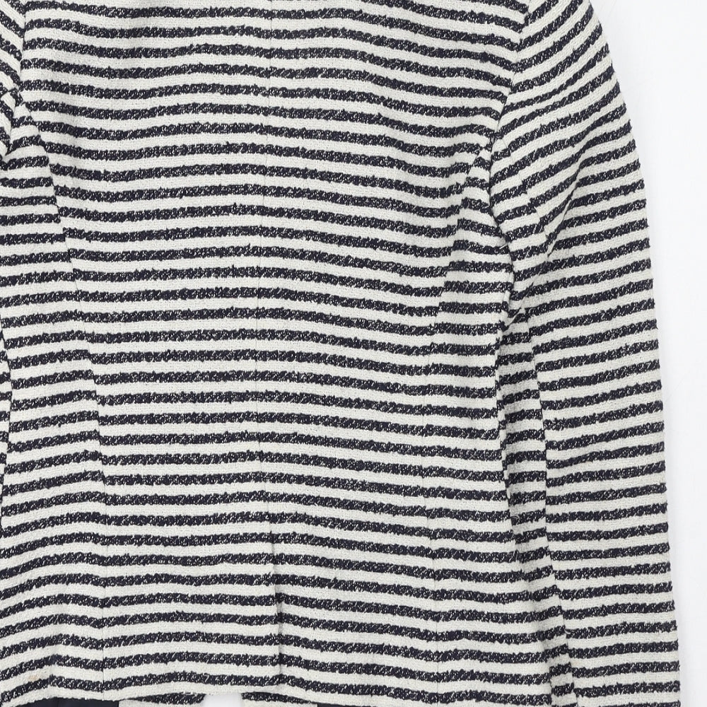 Atmosphere Womens Ivory Striped  Jacket  Size 6  Button - Blazer