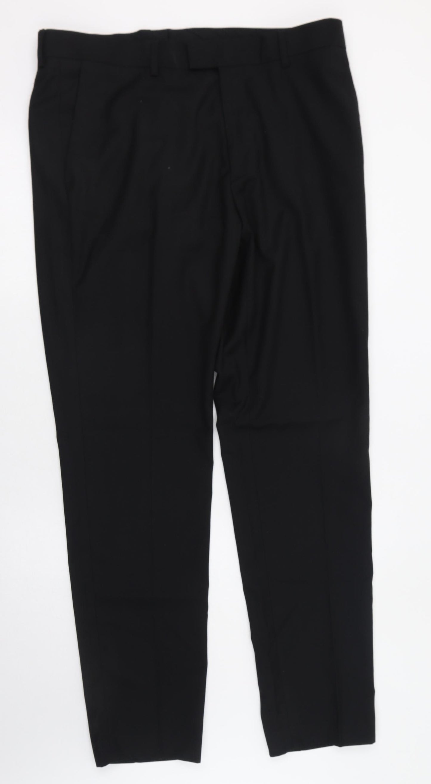 H&M Womens Black  Polyester Trousers  Size 26 L32 in Regular Zip