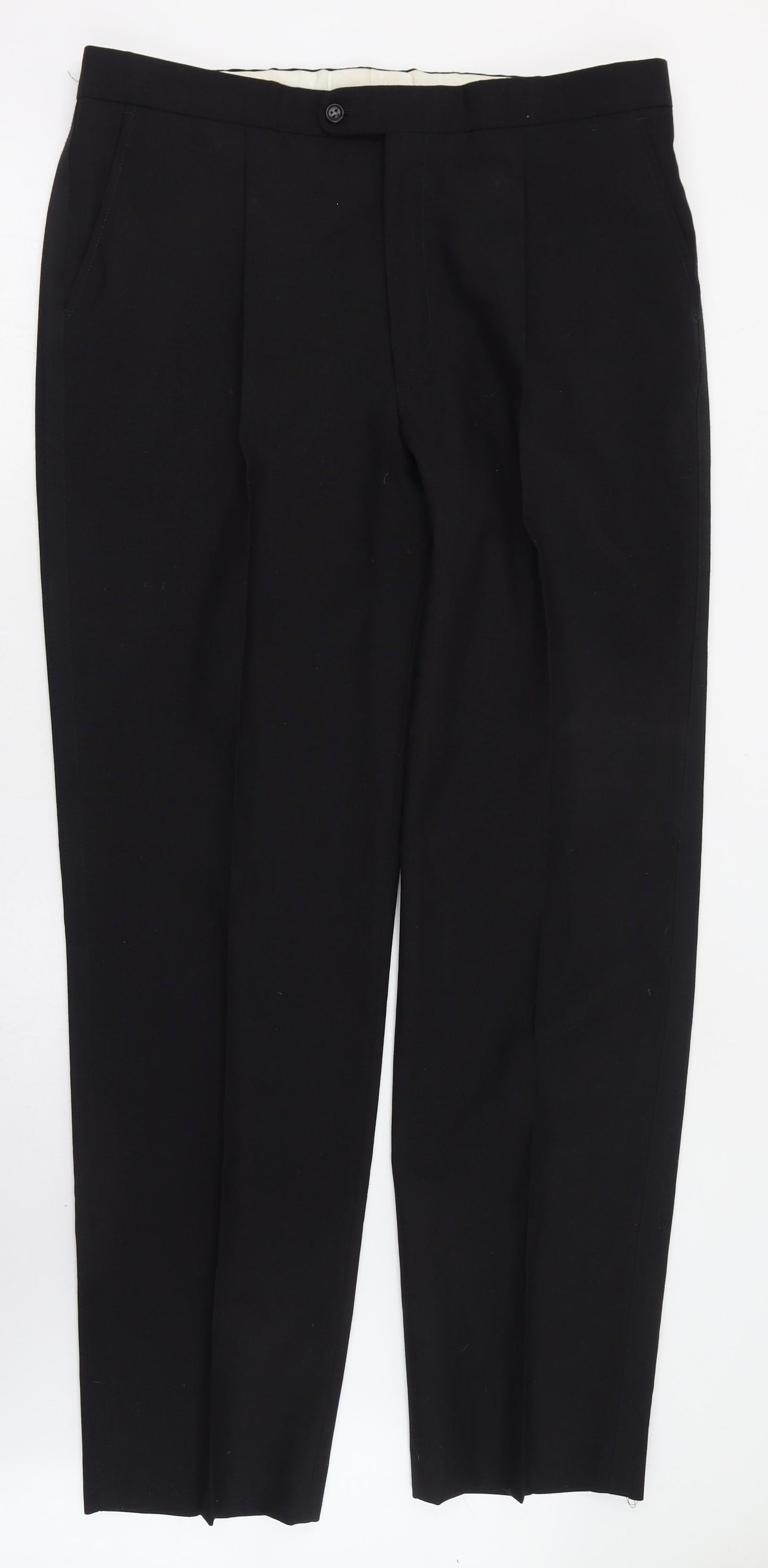Preworn Womens Black  Polyester Trousers  Size 20 L32 in Regular Zip