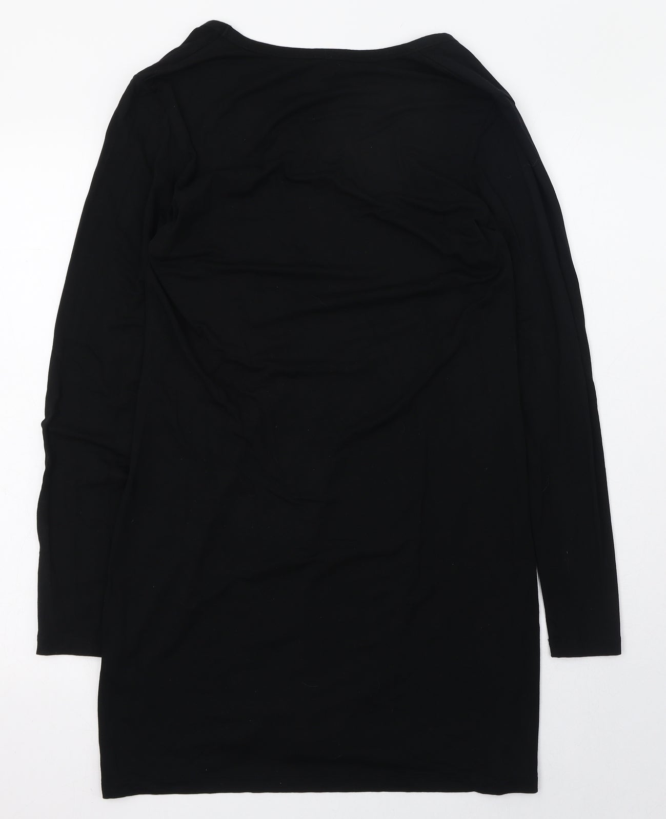 Baukjen Womens Black  Viscose T-Shirt Dress  Size 8  Round Neck Pullover