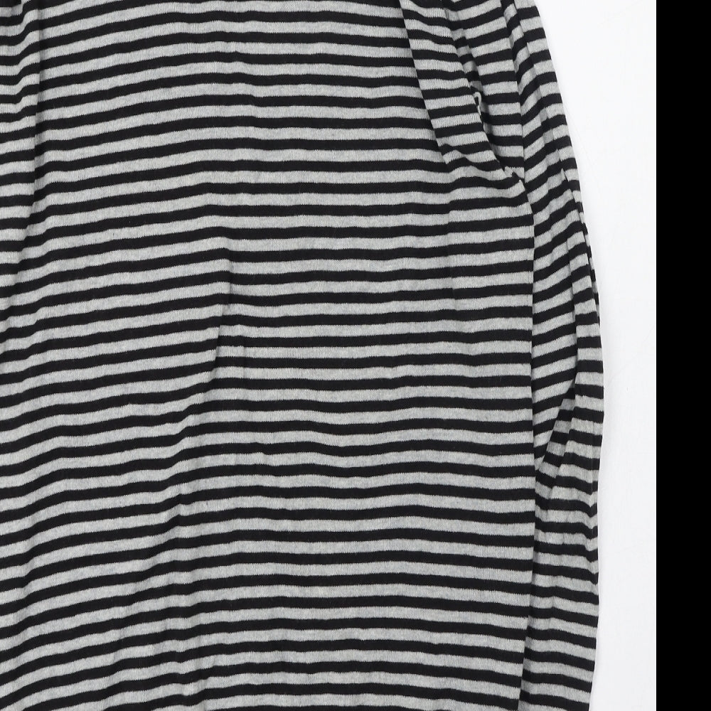 Cedar Wood State Mens Black V-Neck Striped Cotton Pullover Jumper Size XL