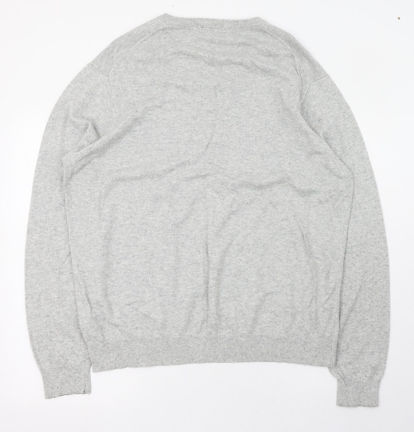 Marks and Spencer Mens Grey V-Neck  Viscose Pullover Jumper Size XL
