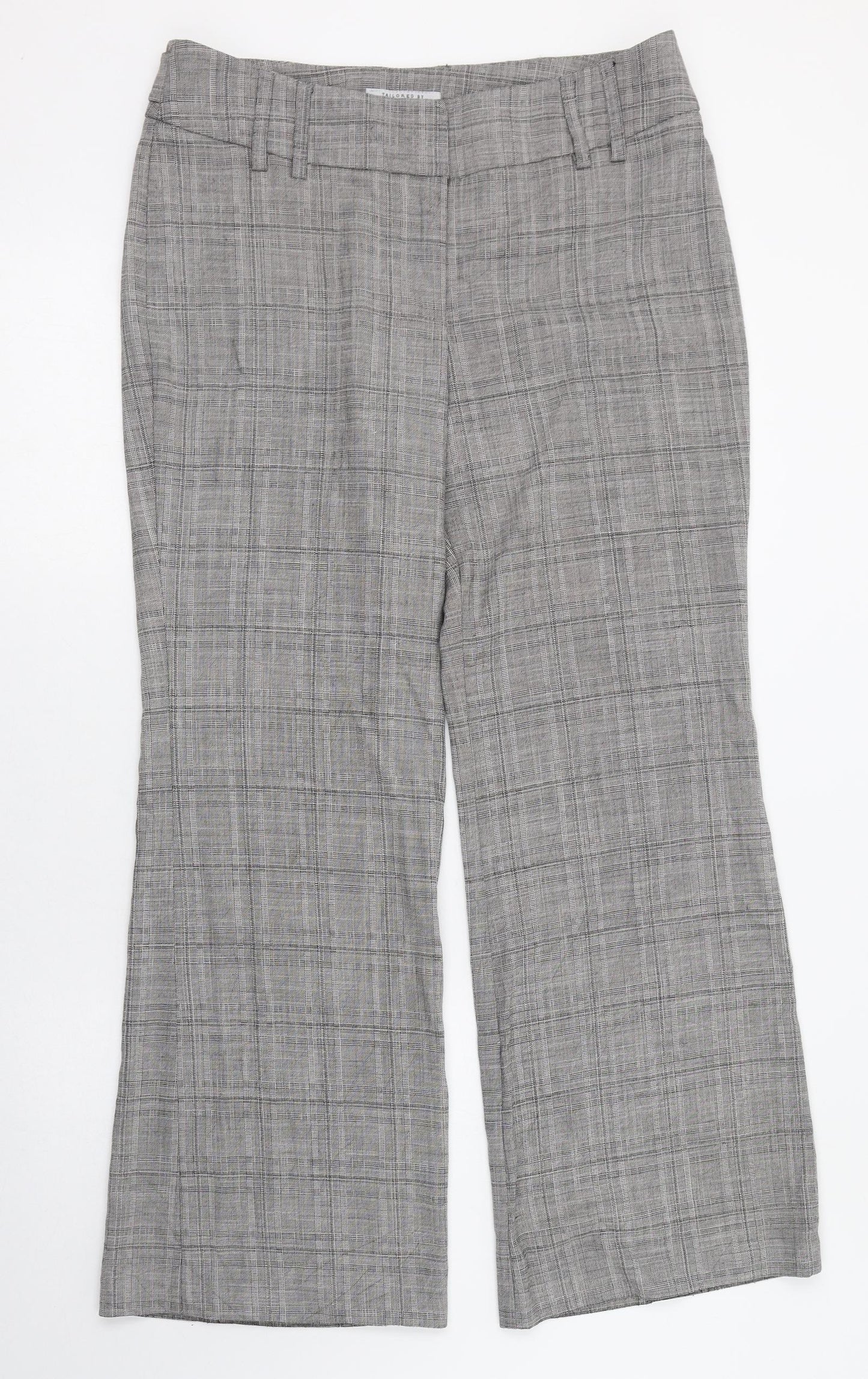 NEXT Womens Grey  Polyester Trousers  Size 12 L28 in Regular Zip
