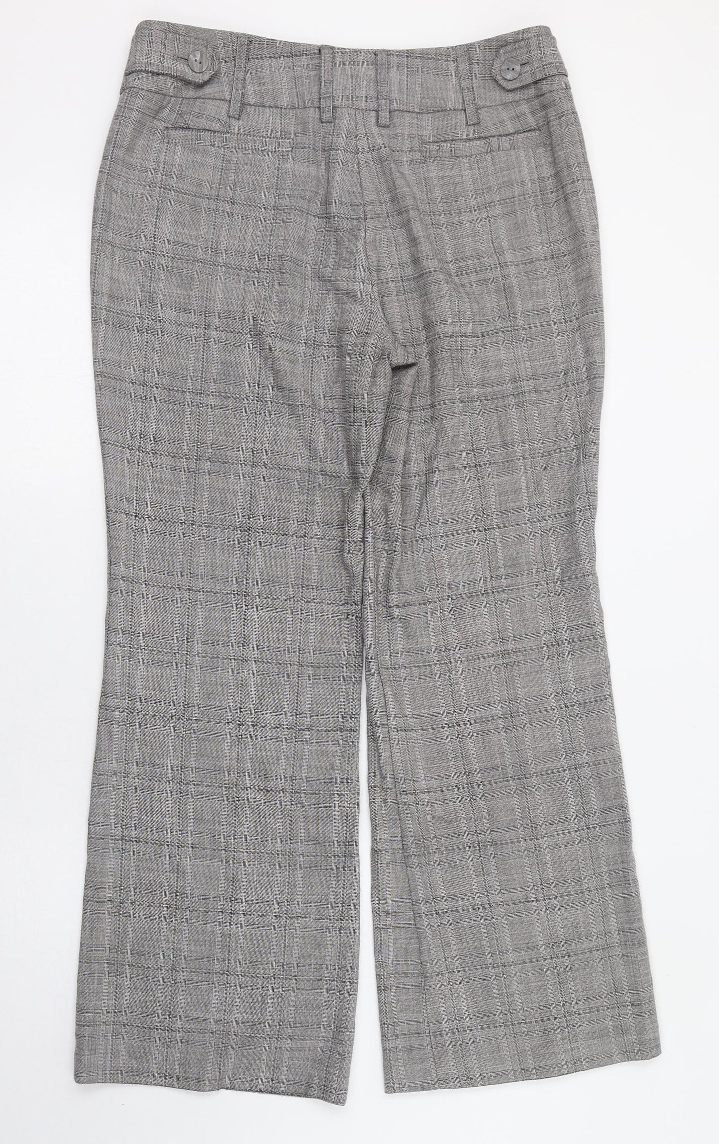 NEXT Womens Grey  Polyester Trousers  Size 12 L28 in Regular Zip