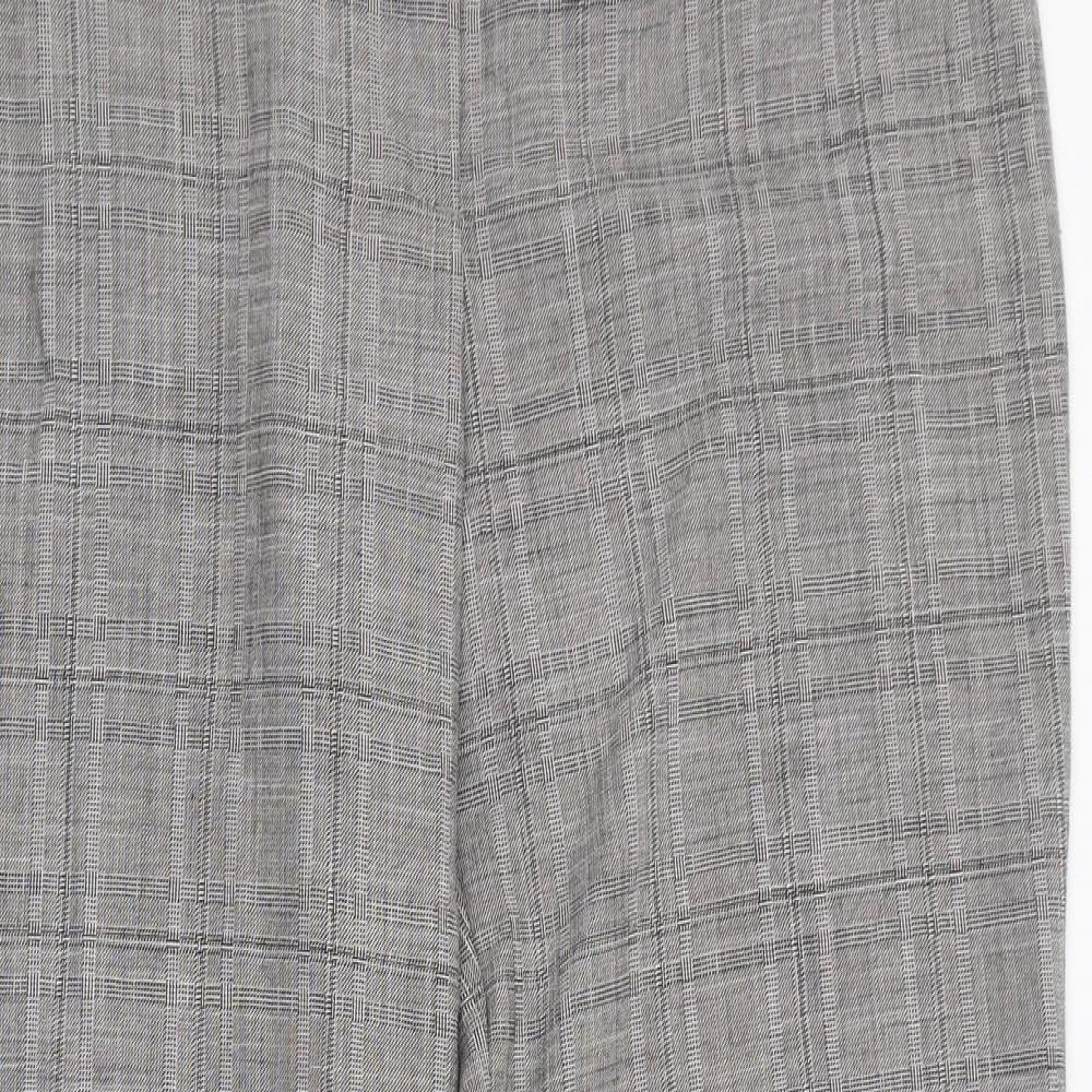 NEXT Womens Grey  Polyester Trousers  Size 12 L28 in Regular Zip