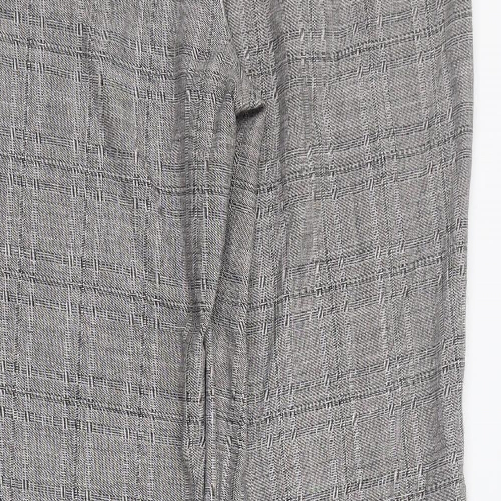 NEXT Womens Grey  Polyester Trousers  Size 12 L28 in Regular Zip
