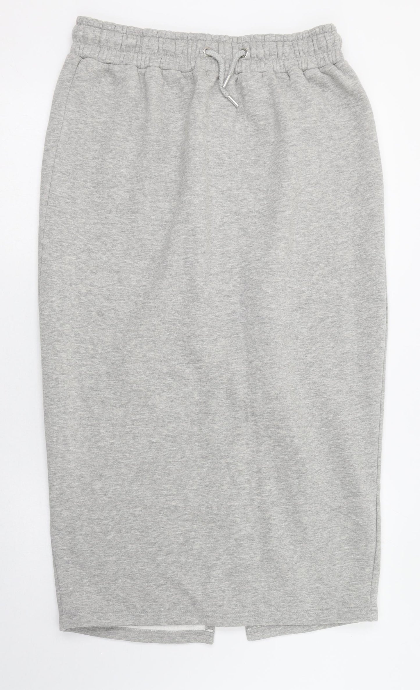 PRETTYLITTLETHING Womens Grey  Cotton Straight & Pencil Skirt Size 14   Tie