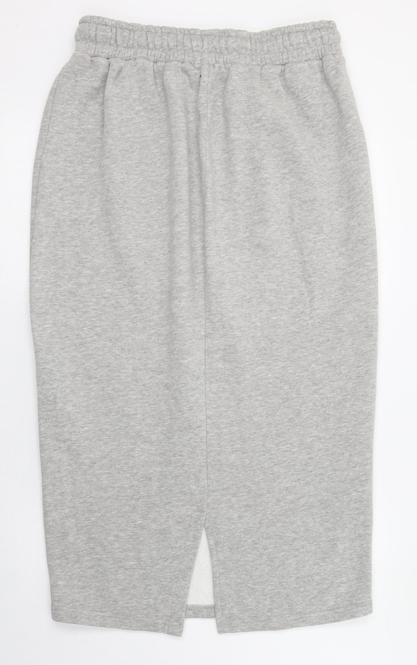PRETTYLITTLETHING Womens Grey  Cotton Straight & Pencil Skirt Size 14   Tie