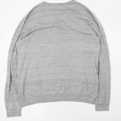Matalan Mens Grey V-Neck  Cotton Pullover Jumper Size L