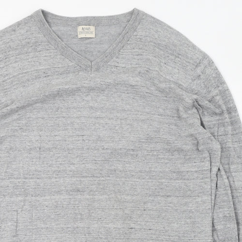 Matalan Mens Grey V-Neck  Cotton Pullover Jumper Size L