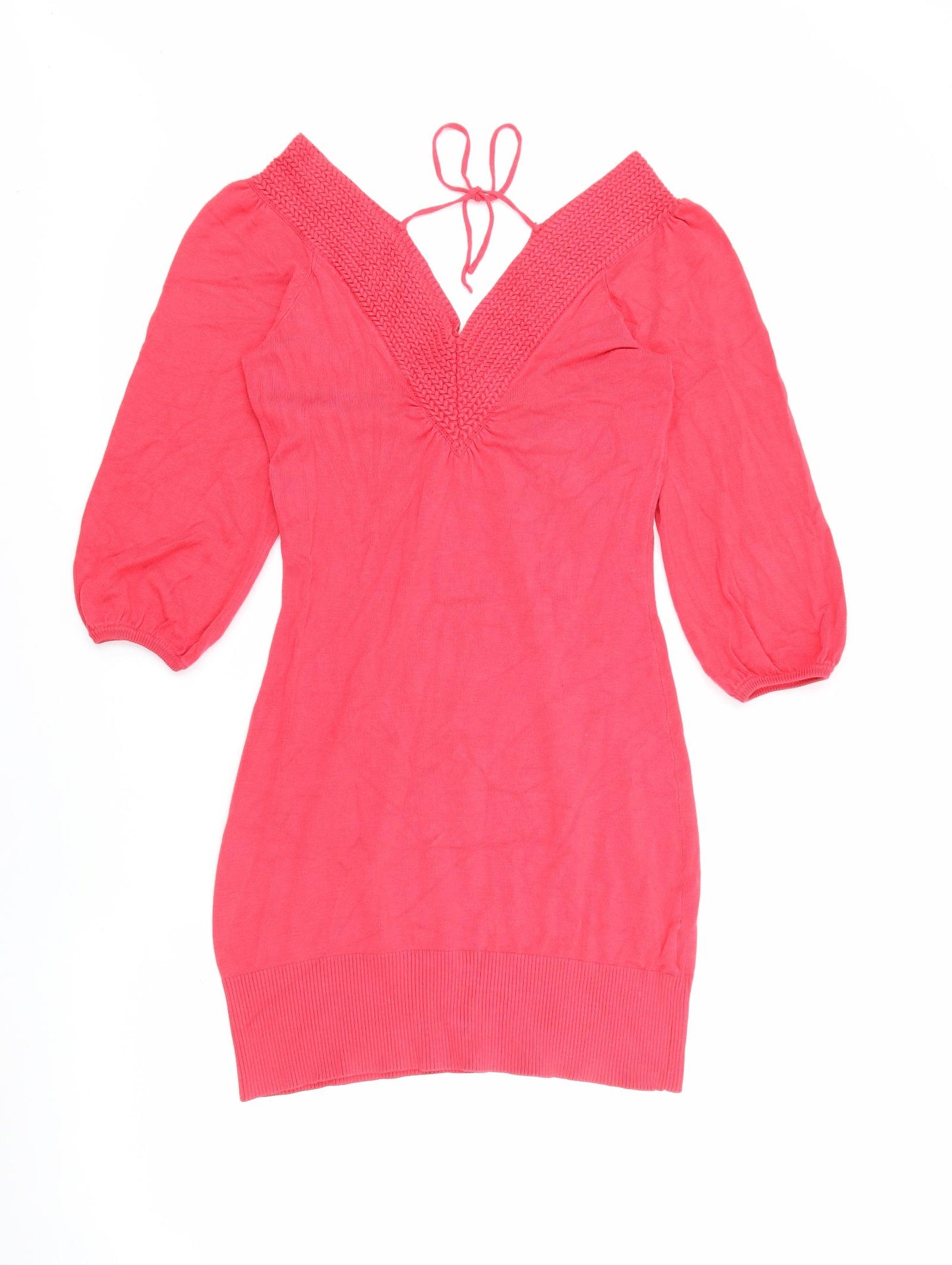 Young order unlimited Womens Red  Viscose Jumper Dress  Size 8  V-Neck
