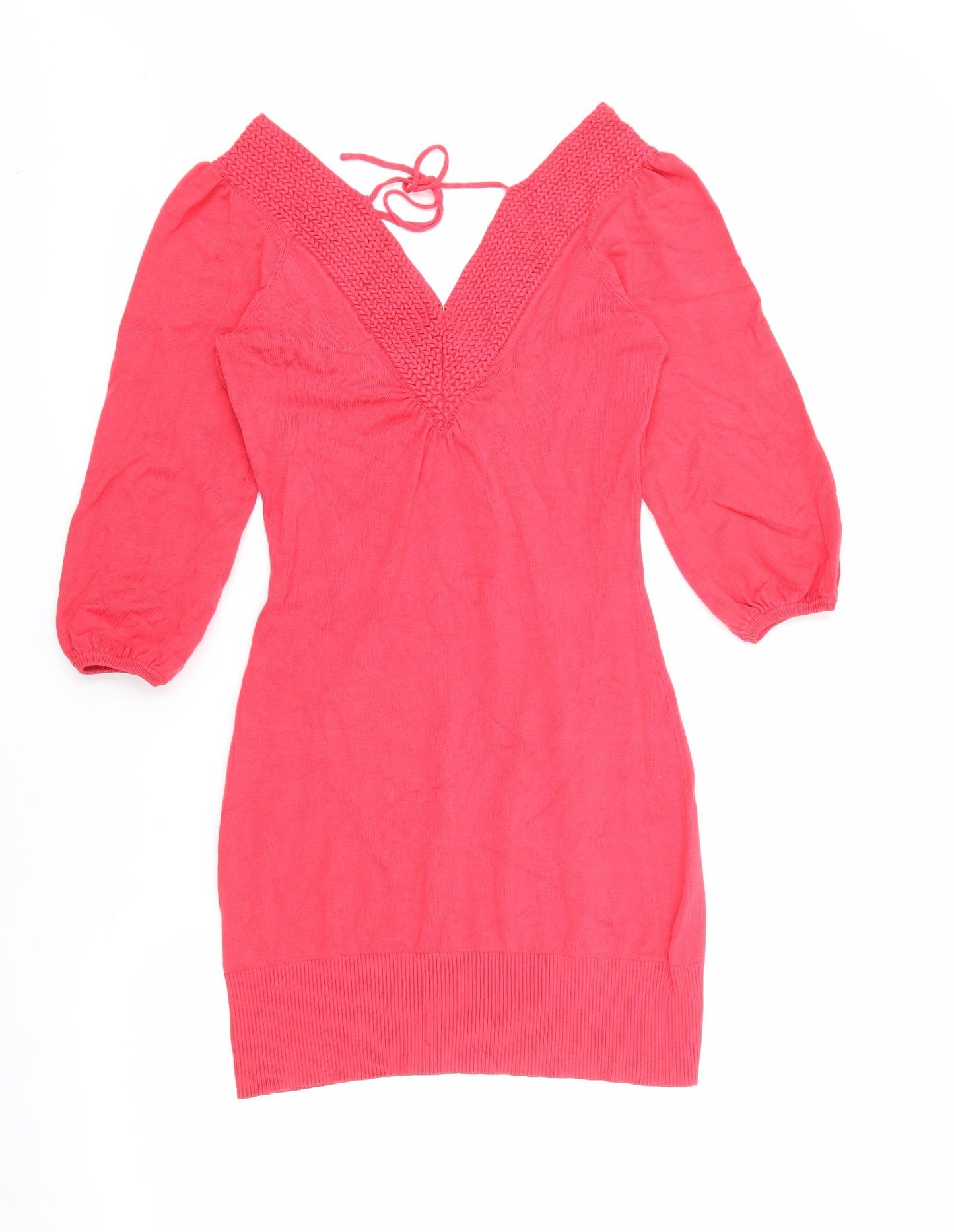 Young order unlimited Womens Red  Viscose Jumper Dress  Size 8  V-Neck