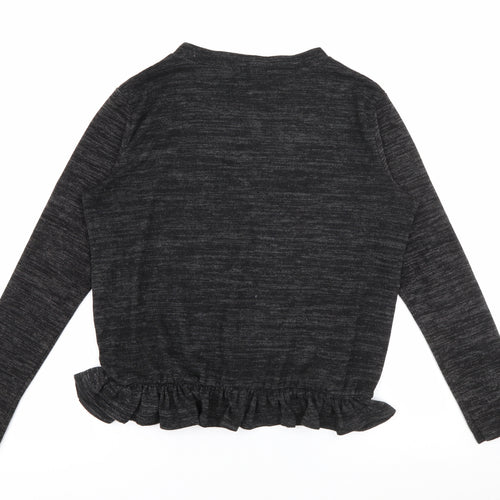 Boohoo Womens Grey V-Neck  Polyester Pullover Jumper Size L
