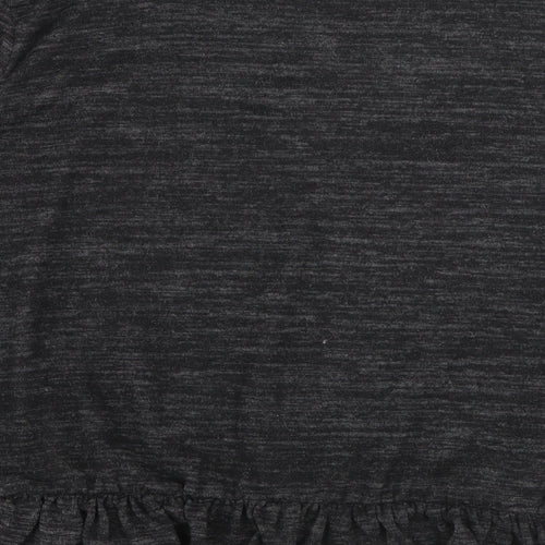 Boohoo Womens Grey V-Neck  Polyester Pullover Jumper Size L