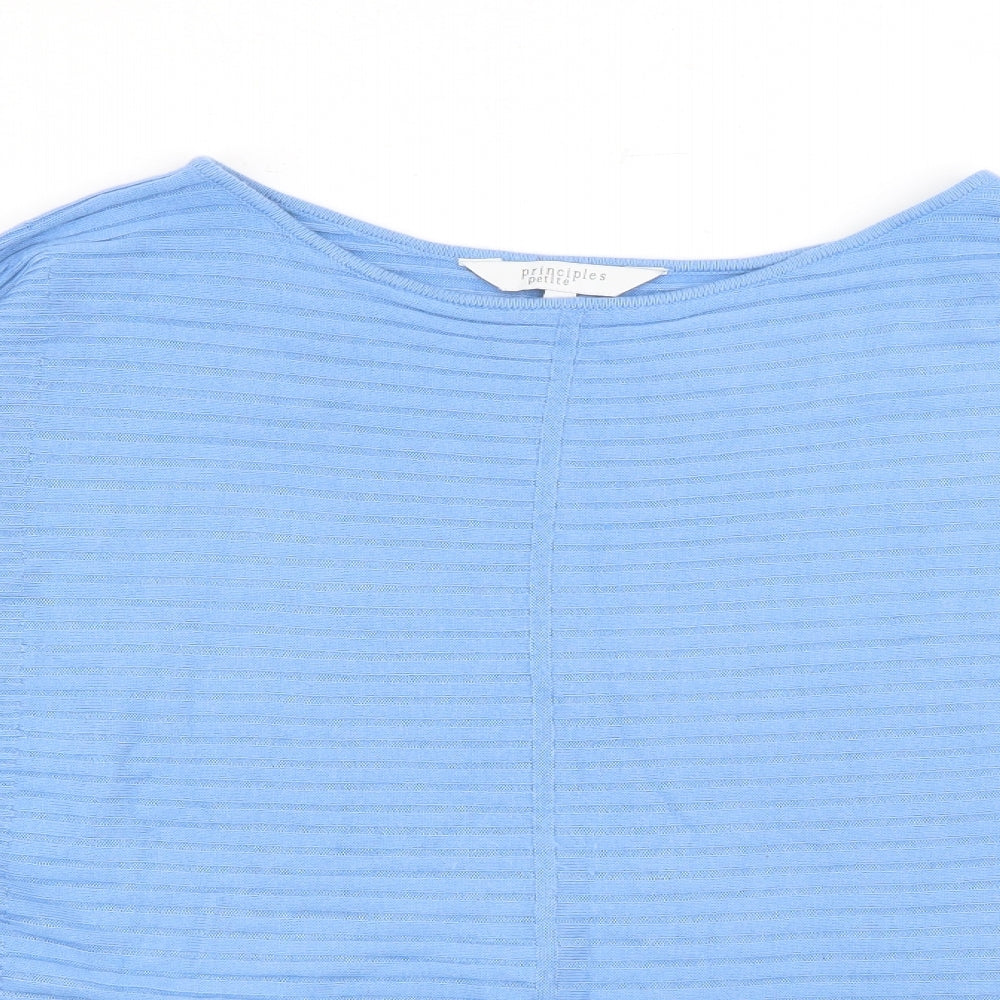 Principles Womens Blue Scoop Neck  Acrylic Pullover Jumper Size 10