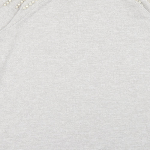 Geaorge Womens Grey Crew Neck  Viscose Pullover Jumper Size M