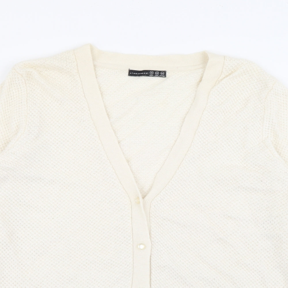 Primark Womens Ivory V-Neck  Viscose Cardigan Jumper Size 18