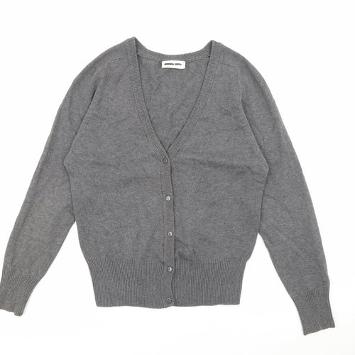 Trutex Womens Grey V-Neck  Cotton Cardigan Jumper Size M