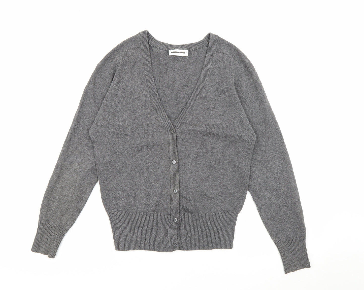 Trutex Womens Grey V-Neck  Cotton Cardigan Jumper Size M