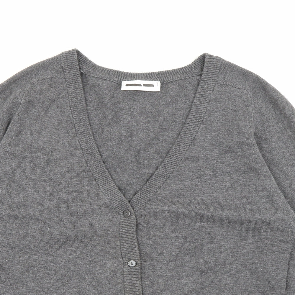 Trutex Womens Grey V-Neck  Cotton Cardigan Jumper Size M