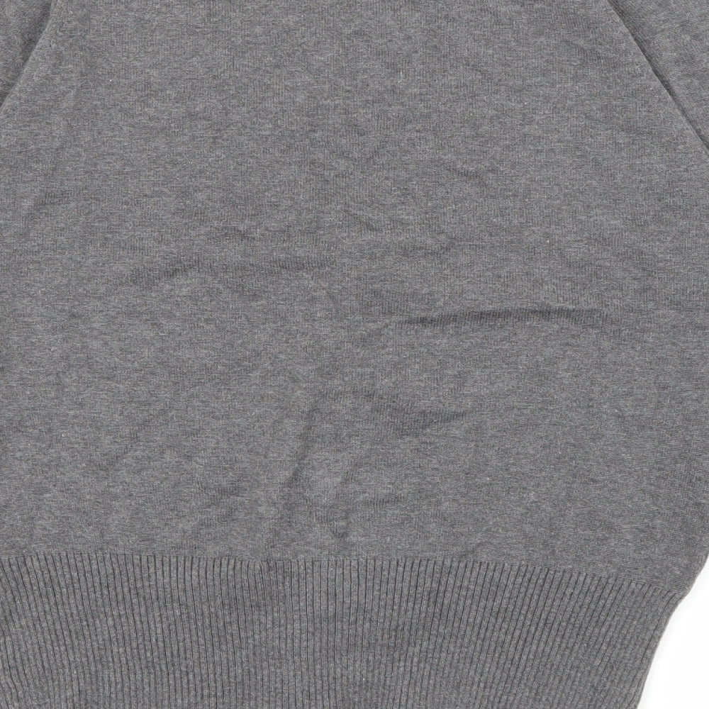 Trutex Womens Grey V-Neck  Cotton Cardigan Jumper Size M