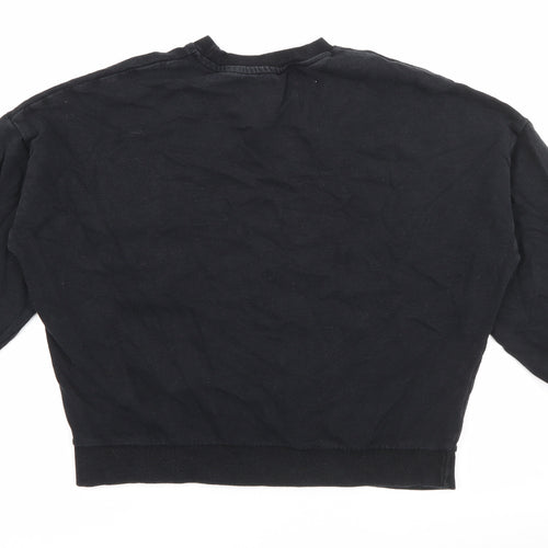 F&F Womens Black  Cotton Pullover Sweatshirt Size 10