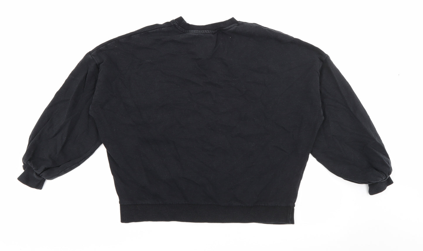 F&F Womens Black  Cotton Pullover Sweatshirt Size 10
