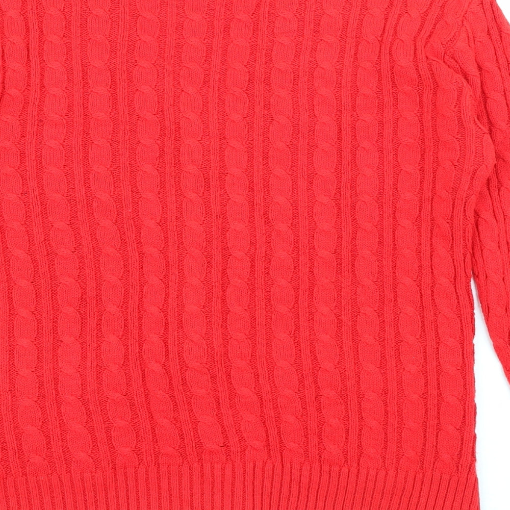 Fashion Alert Womens Red V-Neck  Acrylic Cardigan Jumper Size S