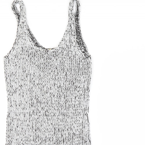 H&M Womens Silver  Viscose Bodycon  Size 10  Scoop Neck  - Sparkle