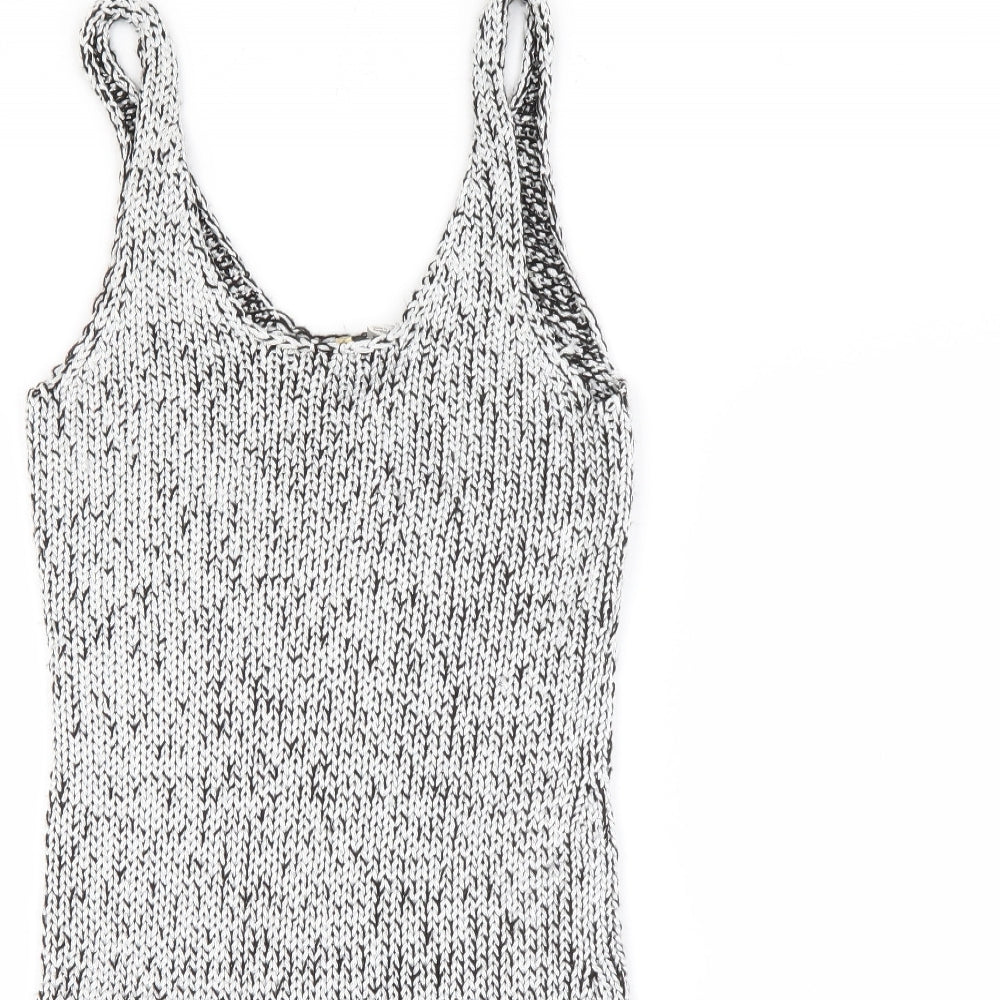 H&M Womens Silver  Viscose Bodycon  Size 10  Scoop Neck  - Sparkle