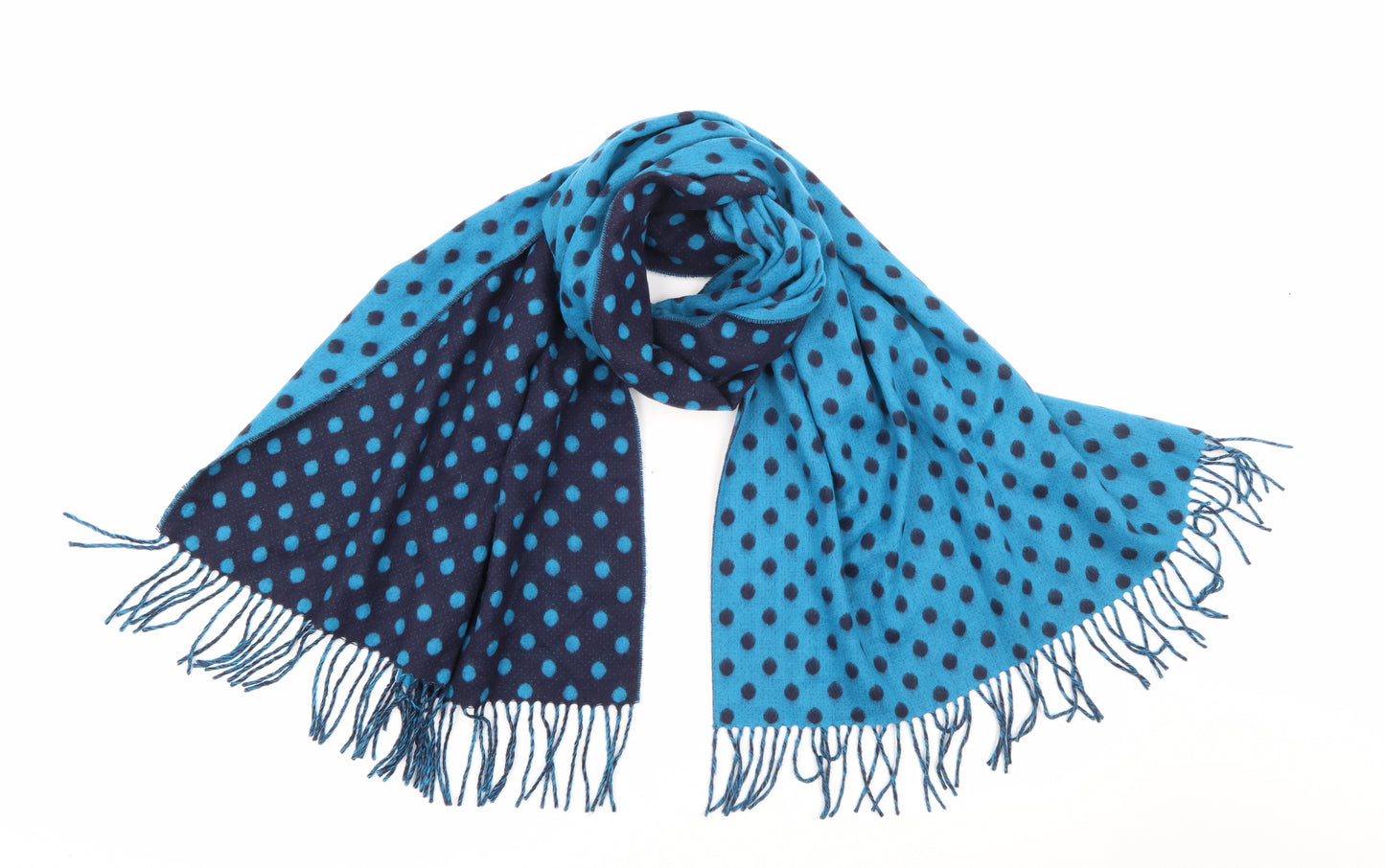 Cashmink Unisex Blue Polka Dot Acrylic  Scarf