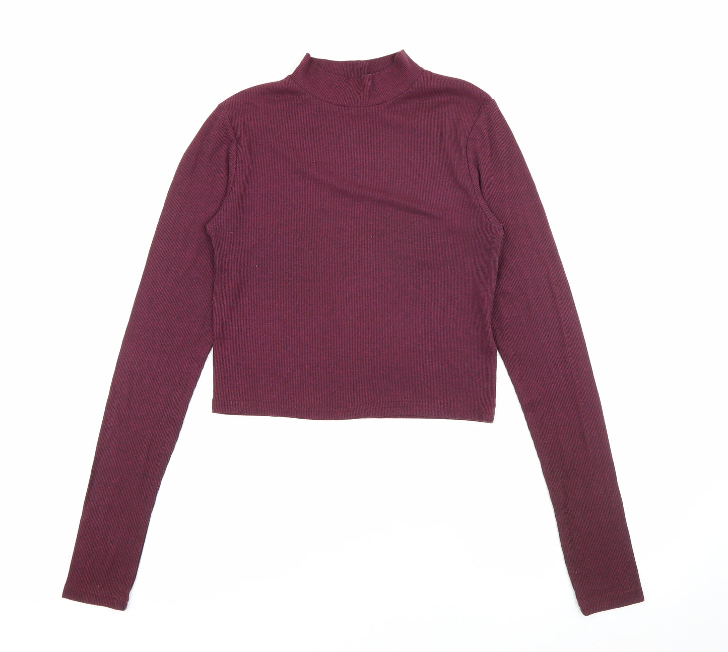 H&M Womens Purple High Neck  Polyester Pullover Jumper Size S