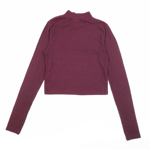 H&M Womens Purple High Neck  Polyester Pullover Jumper Size S