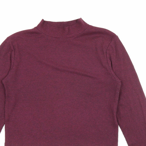 H&M Womens Purple High Neck  Polyester Pullover Jumper Size S