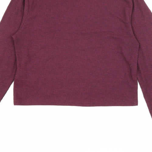 H&M Womens Purple High Neck  Polyester Pullover Jumper Size S