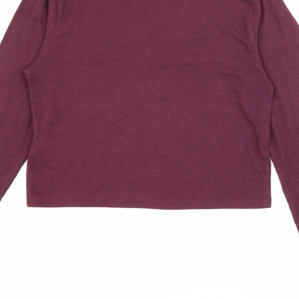 H&M Womens Purple High Neck  Polyester Pullover Jumper Size S