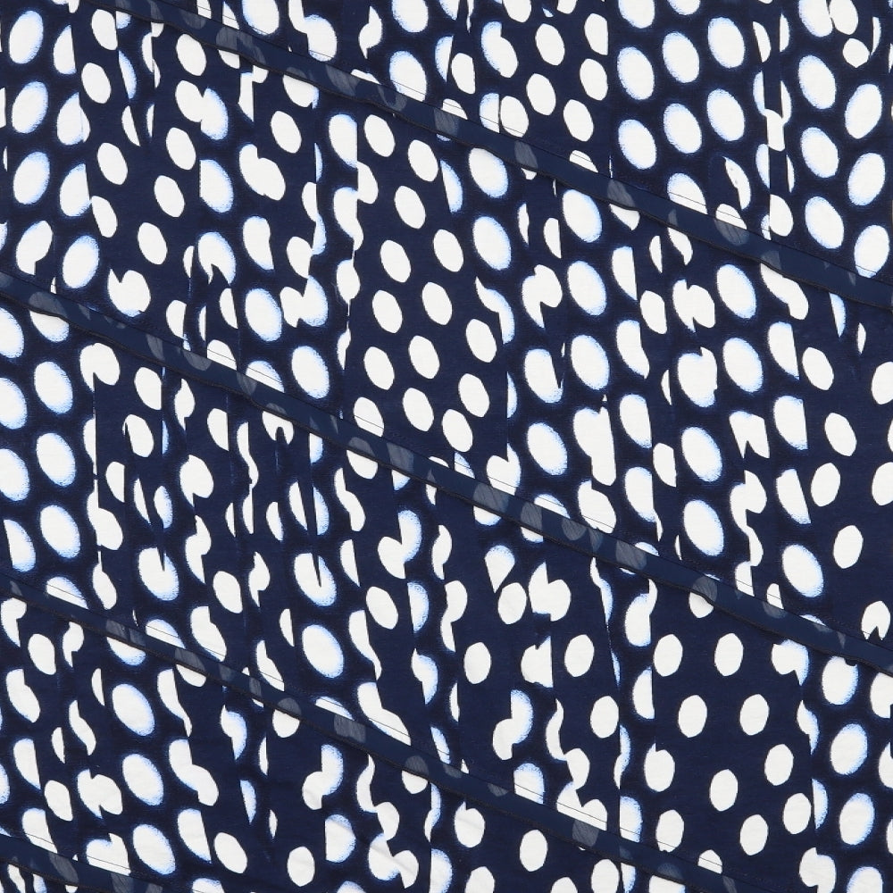 Per Una Womens Blue Polka Dot Viscose Swing Skirt Size 24