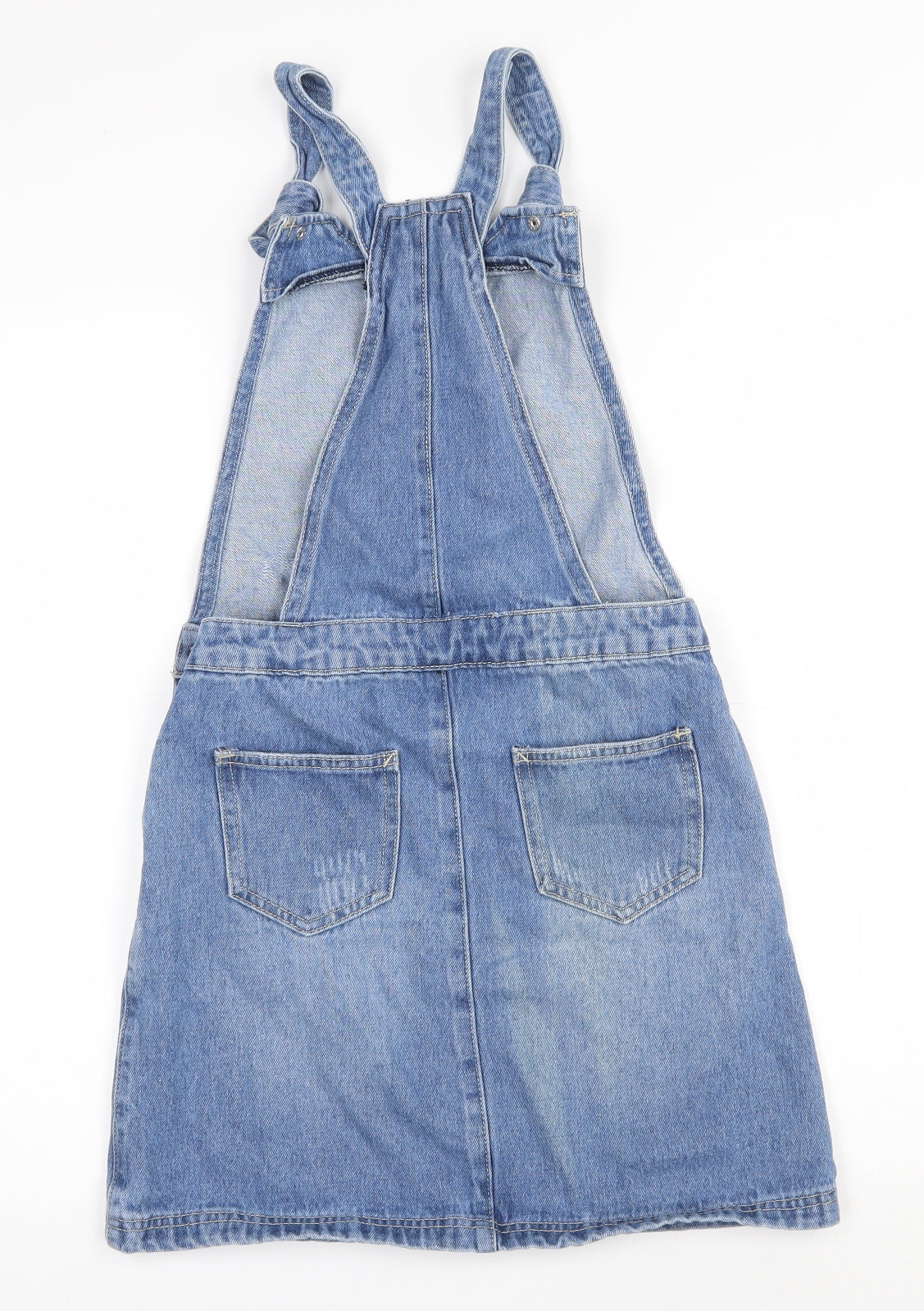 George Girls Blue  Cotton Pinafore/Dungaree Dress  Size 11-12 Years   Button