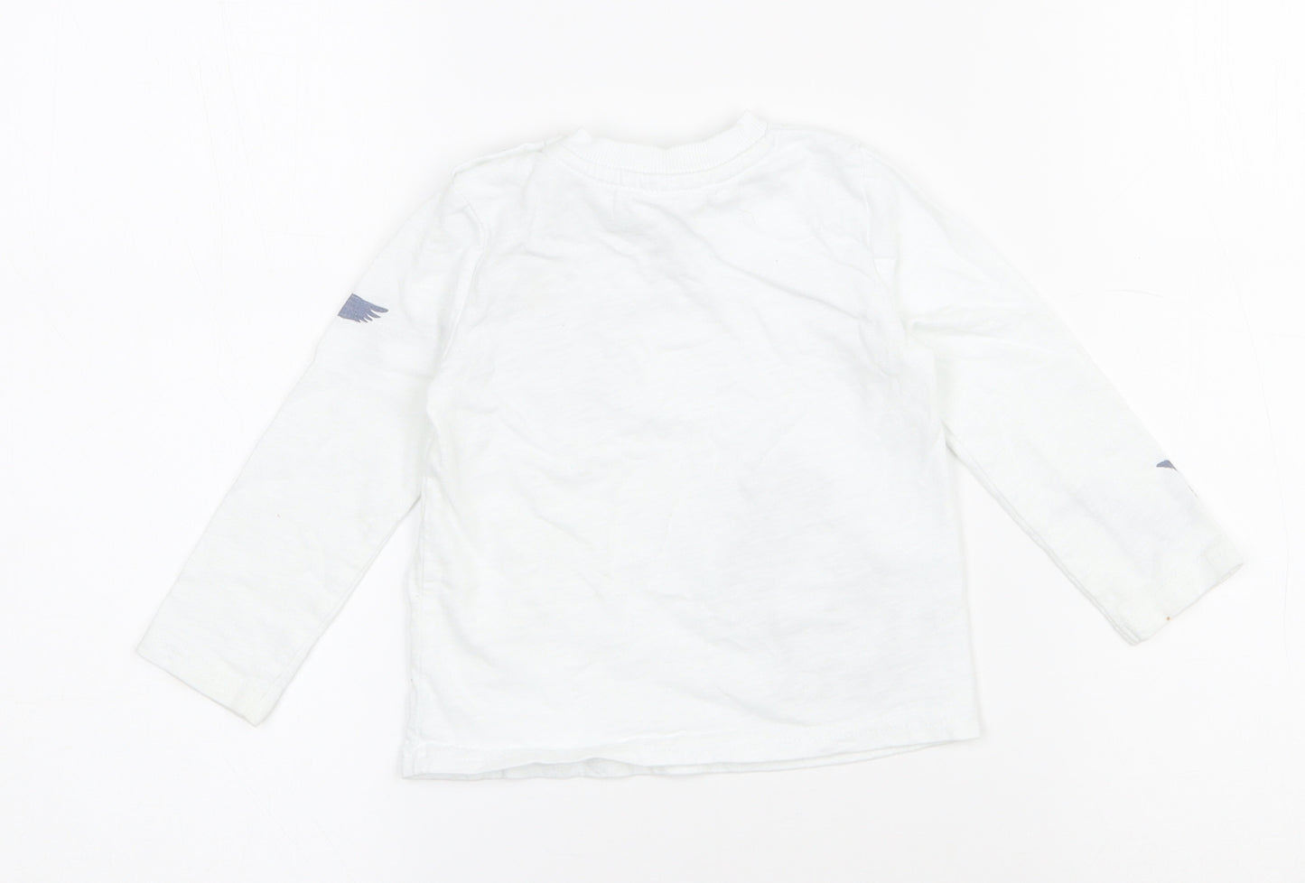 TU Baby White  Cotton Pullover T-Shirt Size 12-18 Months Round Neck Button