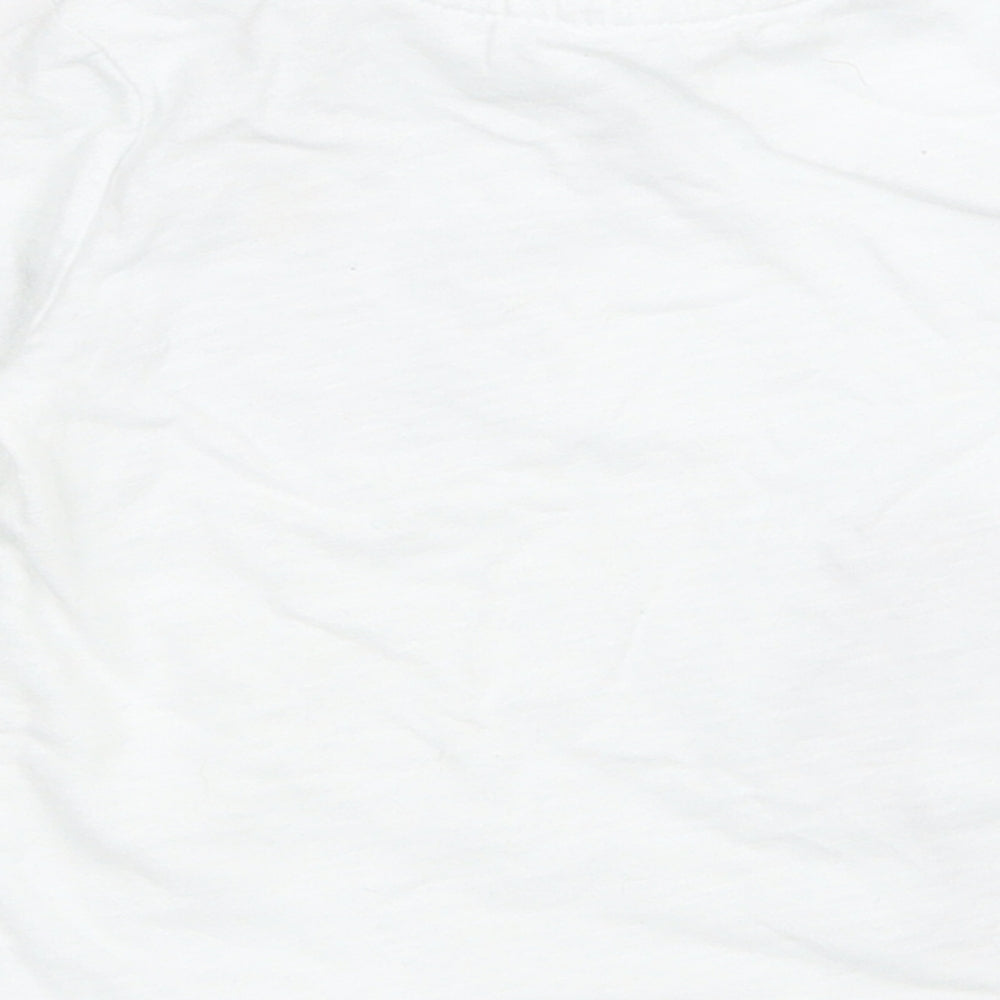TU Baby White  Cotton Pullover T-Shirt Size 12-18 Months Round Neck Button