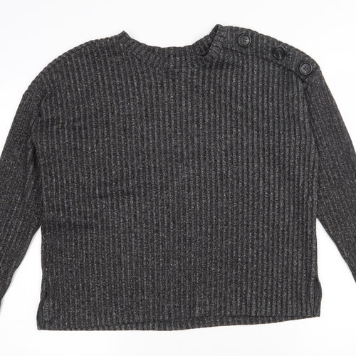 Primark Womens Grey Round Neck  Polyester Pullover Jumper Size 8