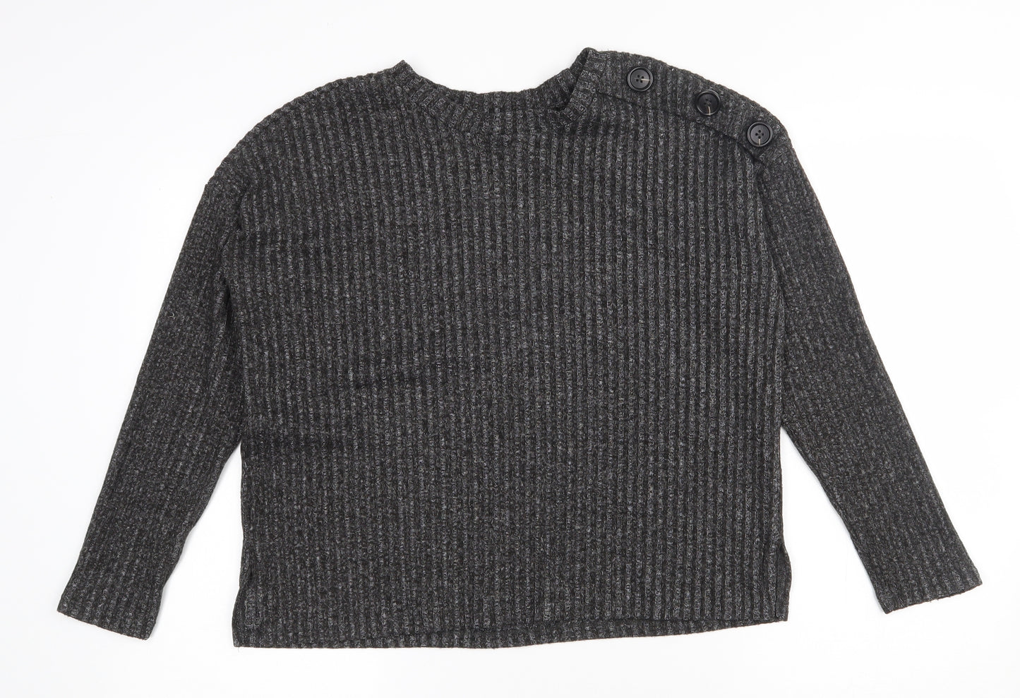 Primark Womens Grey Round Neck  Polyester Pullover Jumper Size 8