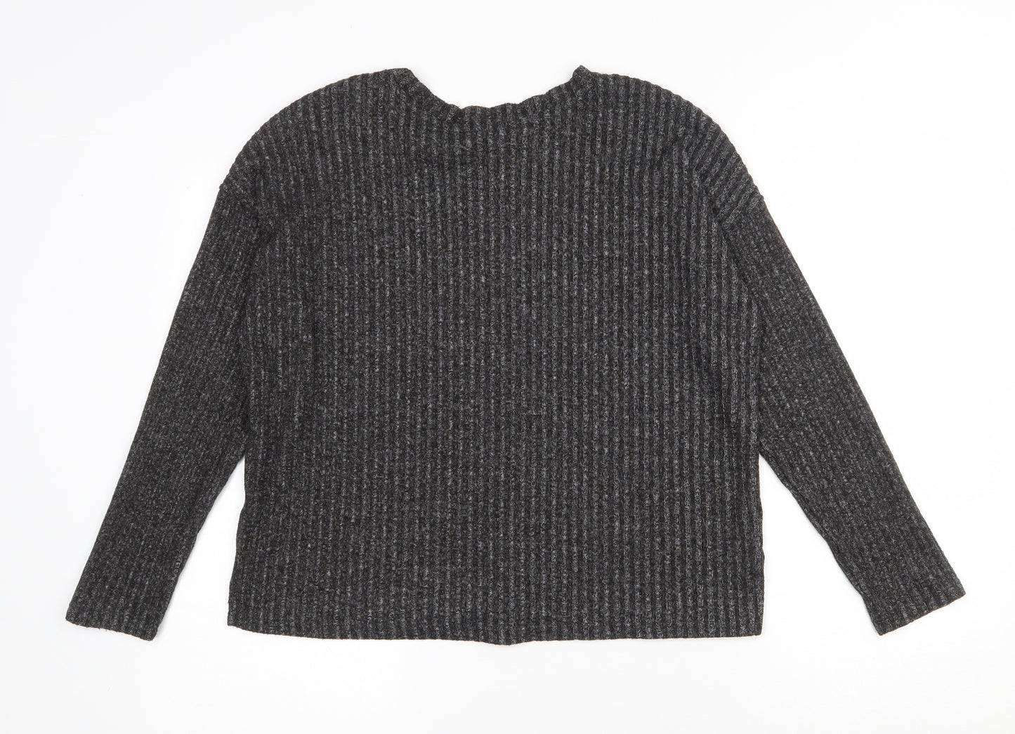 Primark Womens Grey Round Neck  Polyester Pullover Jumper Size 8