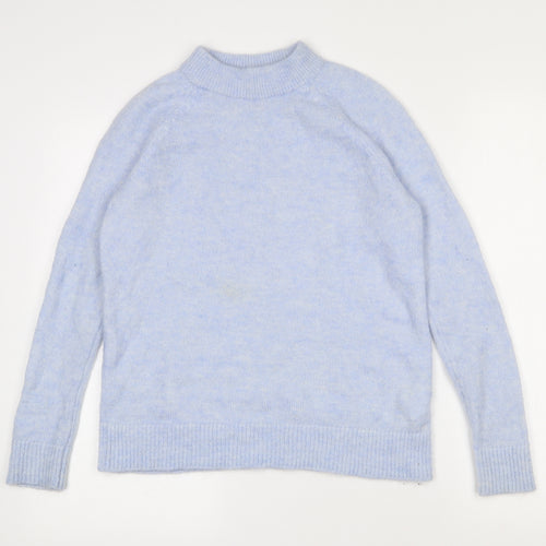 H&M Womens Blue Round Neck  Polyamide Pullover Jumper Size 8