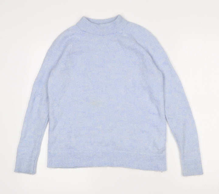 H&M Womens Blue Round Neck  Polyamide Pullover Jumper Size 8
